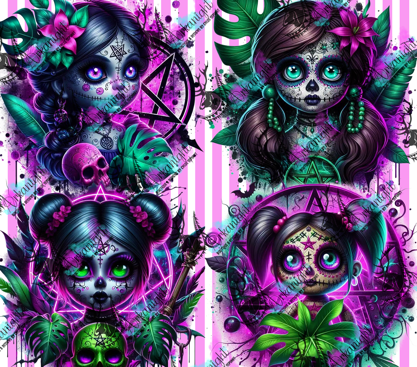 Numérique - Collection Monstera & Halloween 2025 - Pink Vodoo Doll