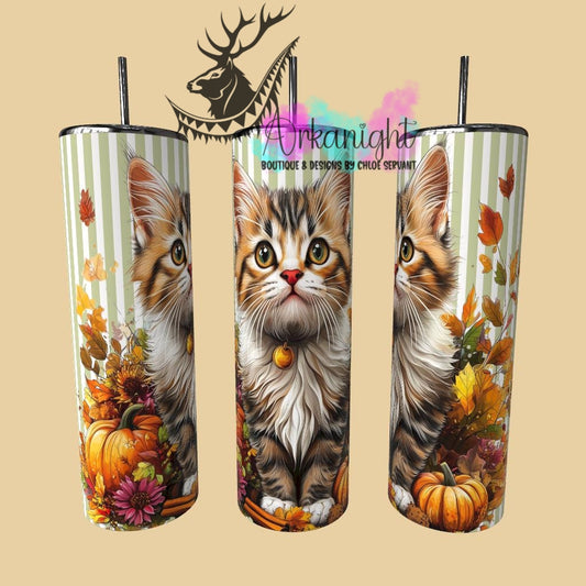 Gourde sur commande - Collection Automne 2025 - Chaton Tigré Brun et blanc