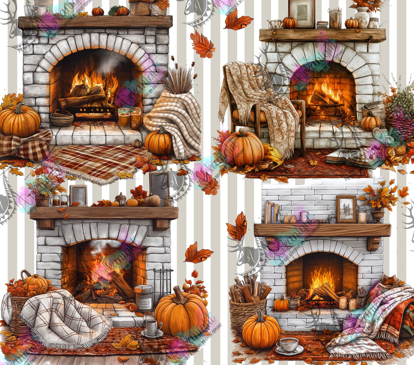 Numérique - Collection Monstera & Automne 2025 - Cosy Fireplace