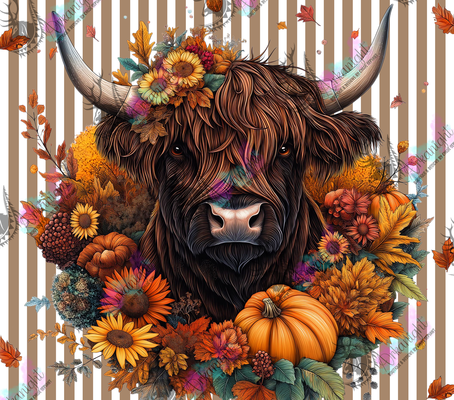 Numérique - Collection Monstera & Automne 2025 - Dark Brown Highland cow