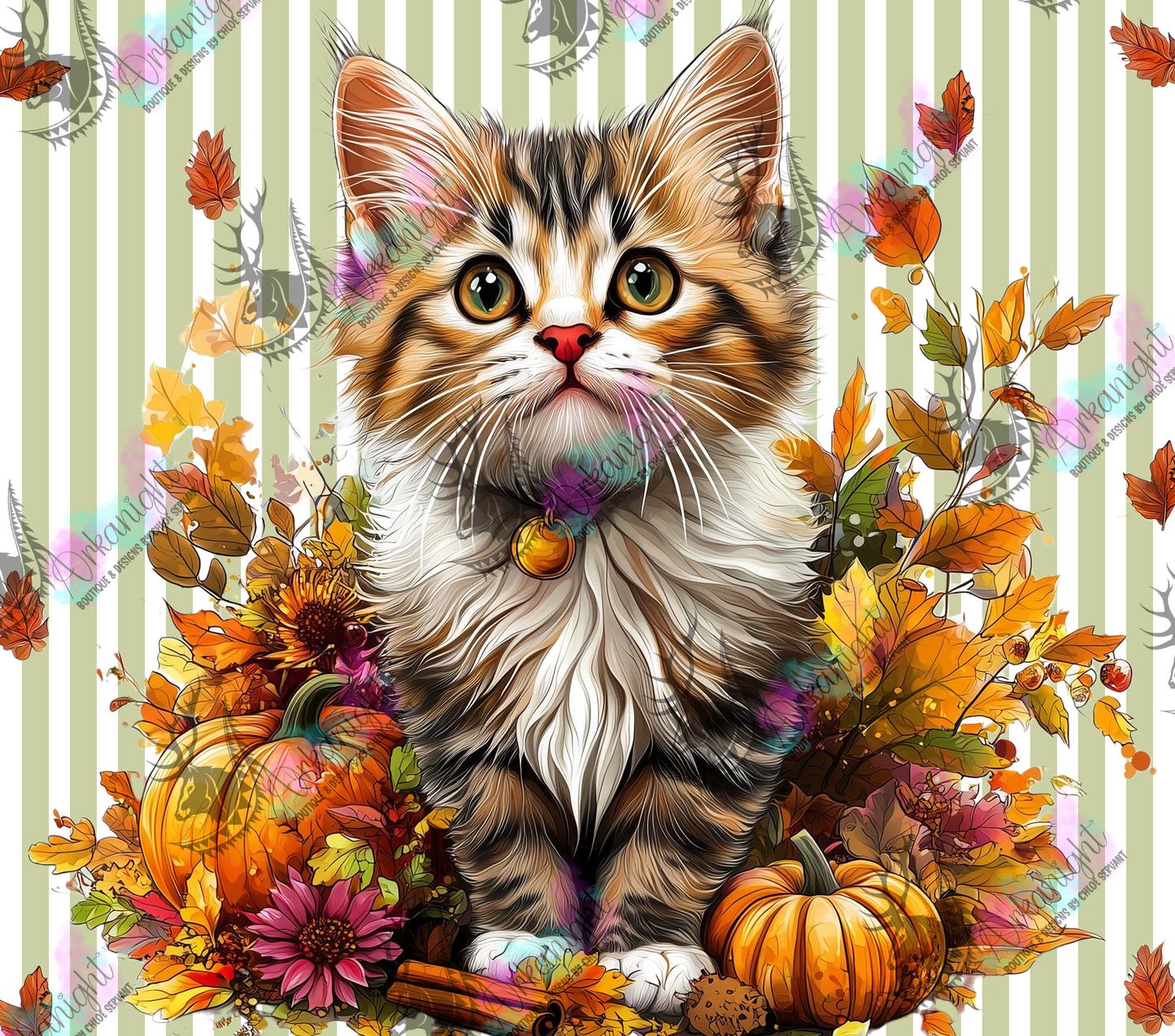 Numérique - Collection Monstera & Automne 2025 - Chat Tigré Brun