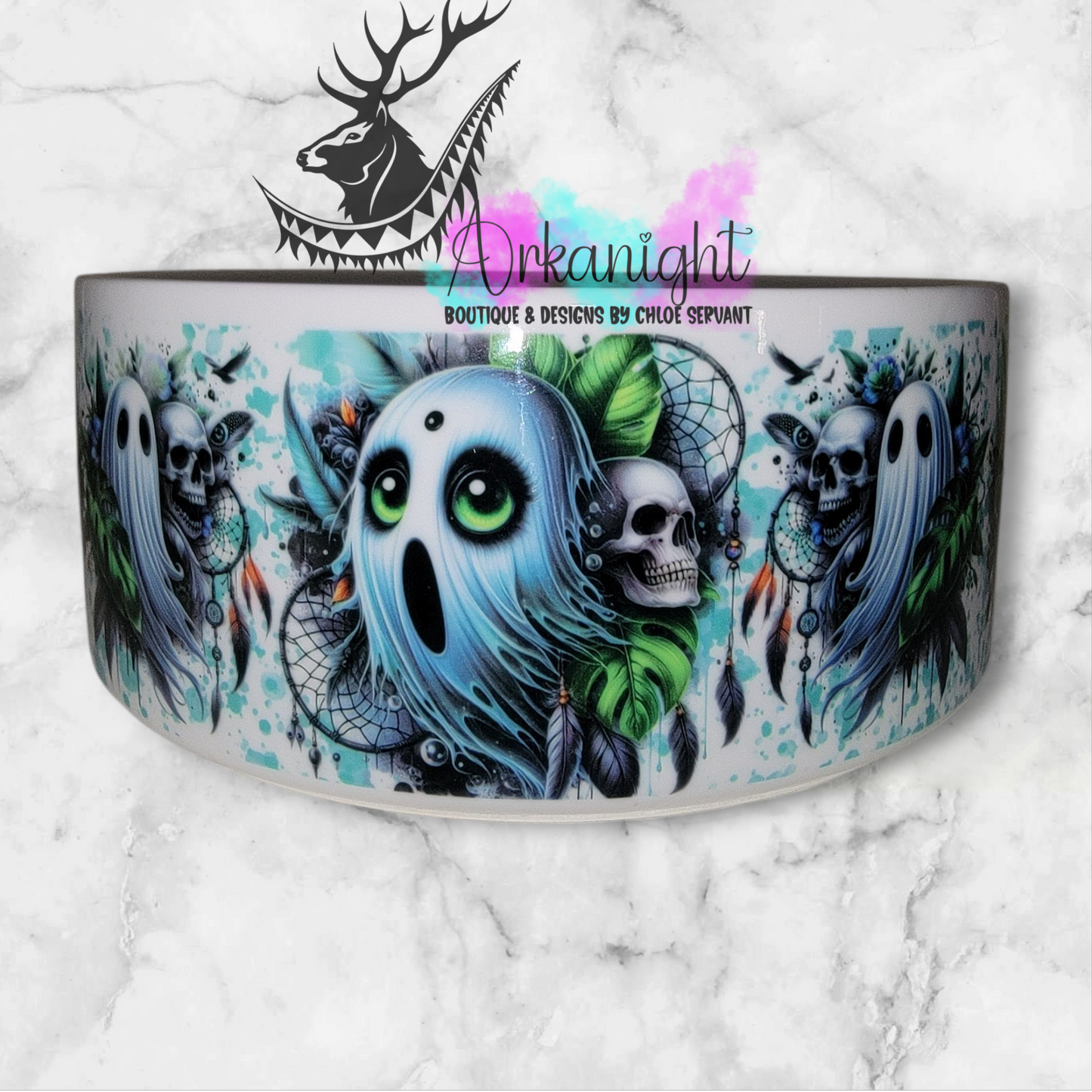 Gamelle en céramique sur commande - Fantôme Bleu