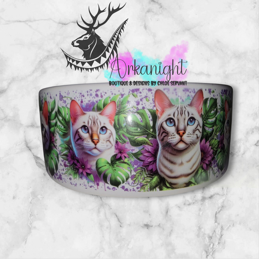 Gamelle en céramique sur commande - Bengal Snow