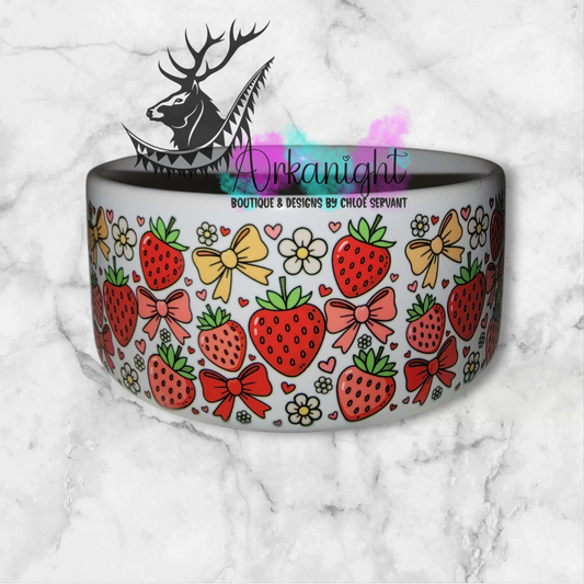 Gamelle en céramique sur commande - Fraises & Boucles