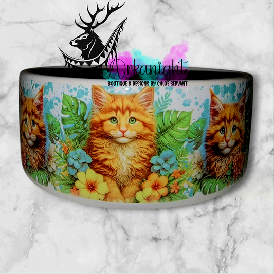 Gamelle en céramique sur commande - Chaton Mainecoon Roux