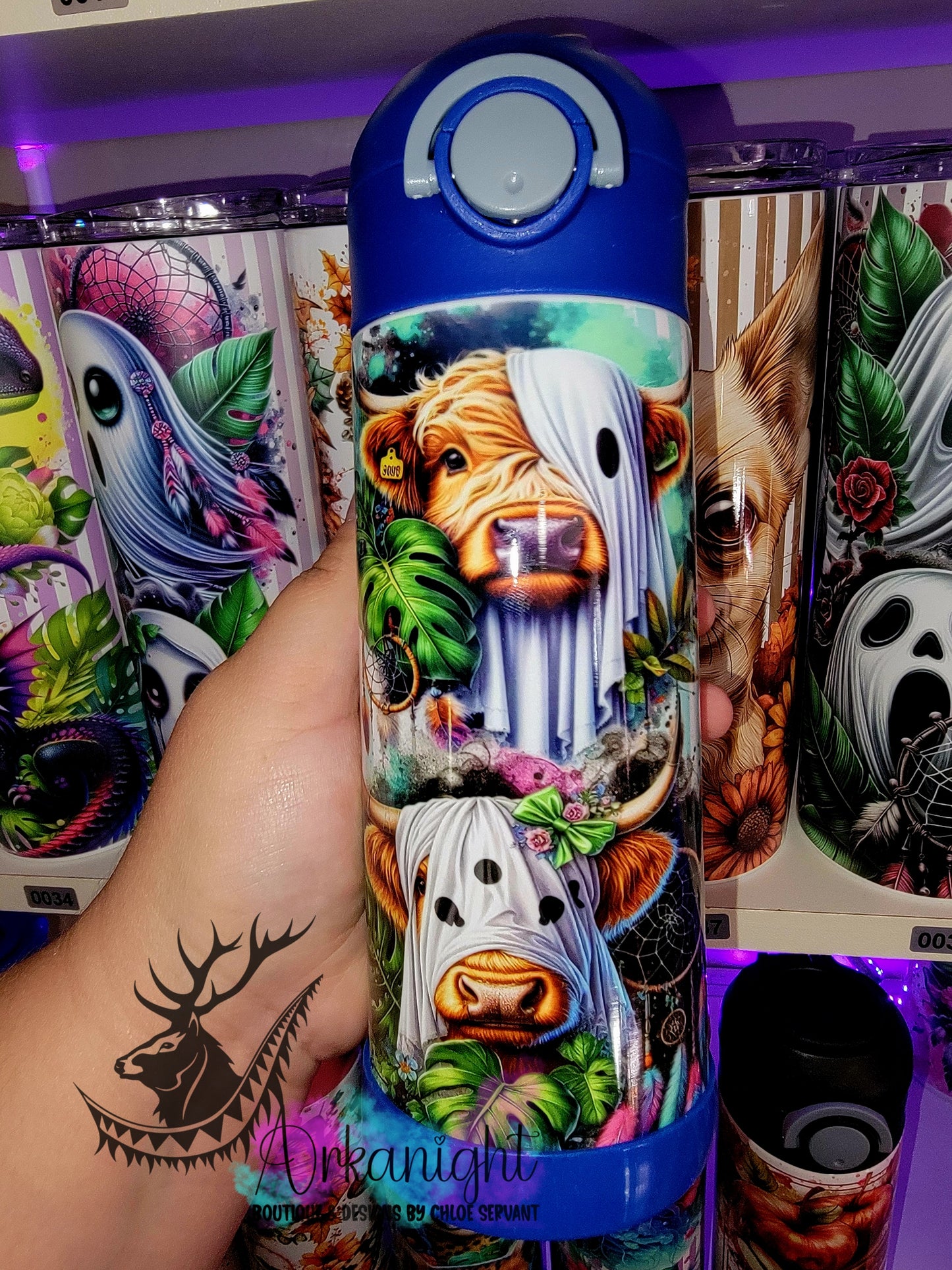 Gourde pour enfant - Sur Commande - Vache Highland Fantôme