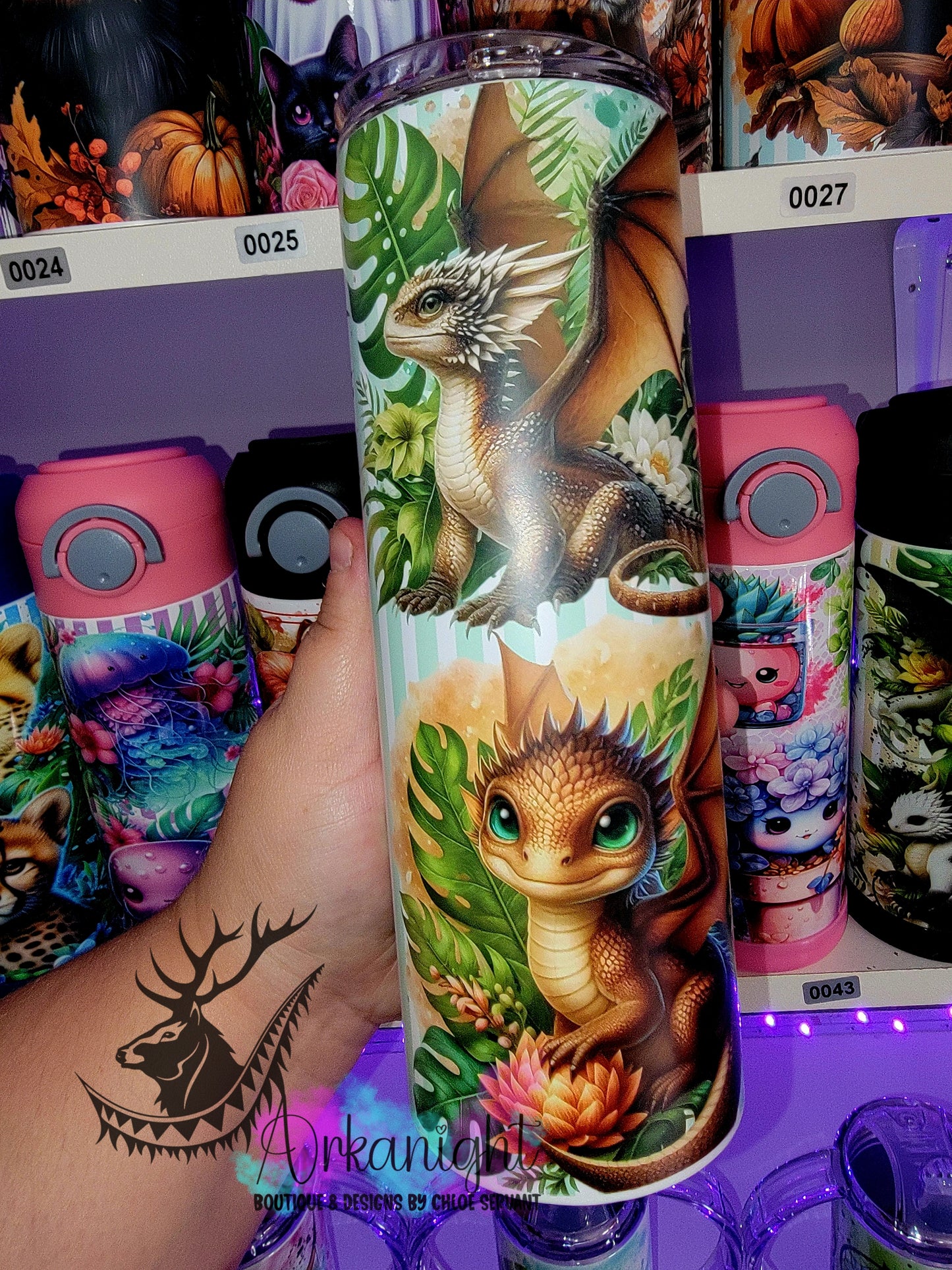 Gourde sur commande - Collection Monstera & Bébé Dragon - Brun