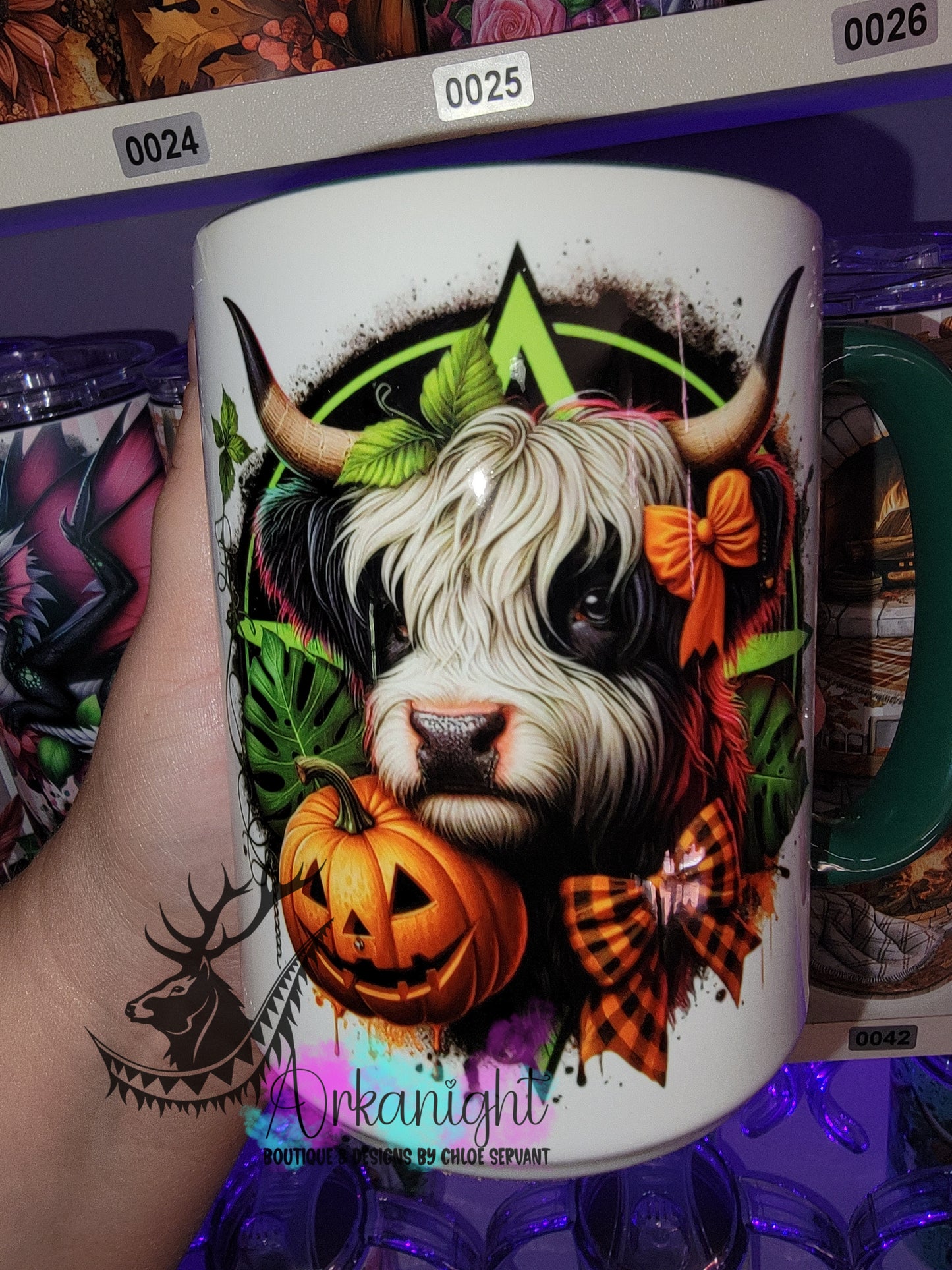 Tasse en céramique sur commande - Collection Halloween - Vache Halloween