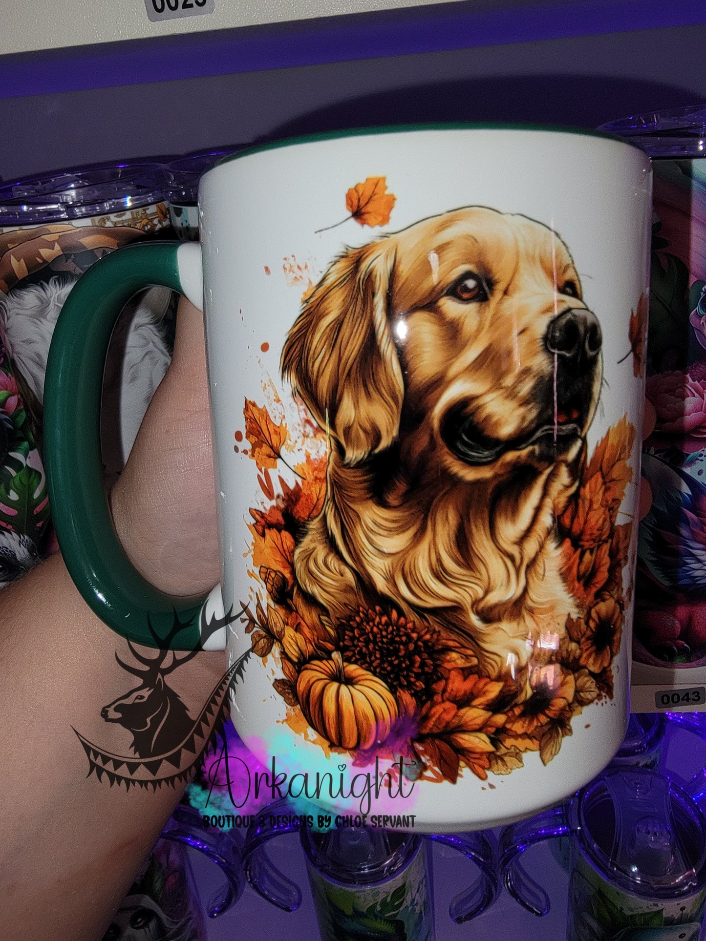 Tasse en céramique sur commande - Collection Automne - Golden Retriever