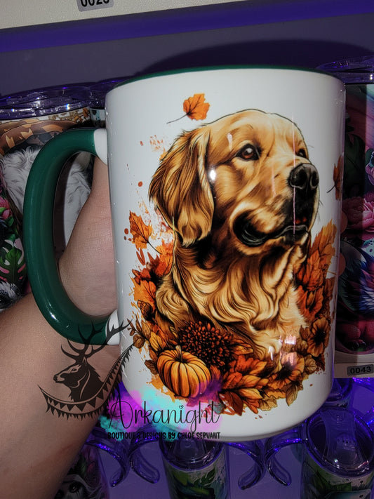 Tasse en céramique sur commande - Collection Automne - Golden Retriever