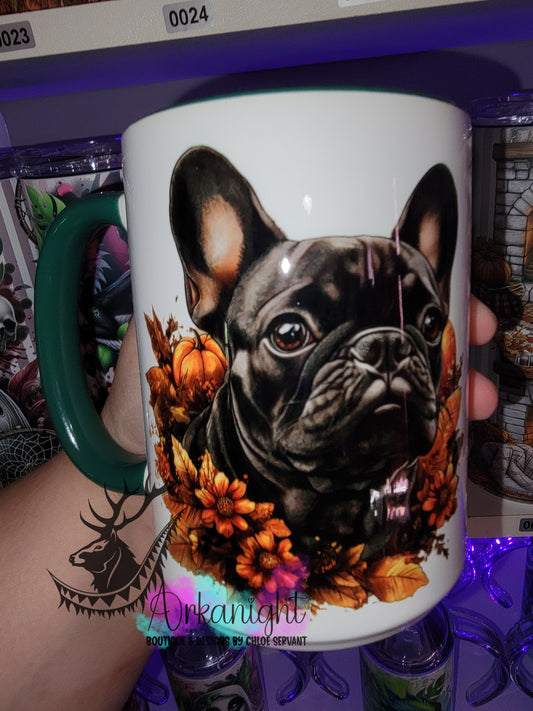 Tasse en céramique sur commande - Collection Automne - French Bulldog Noir