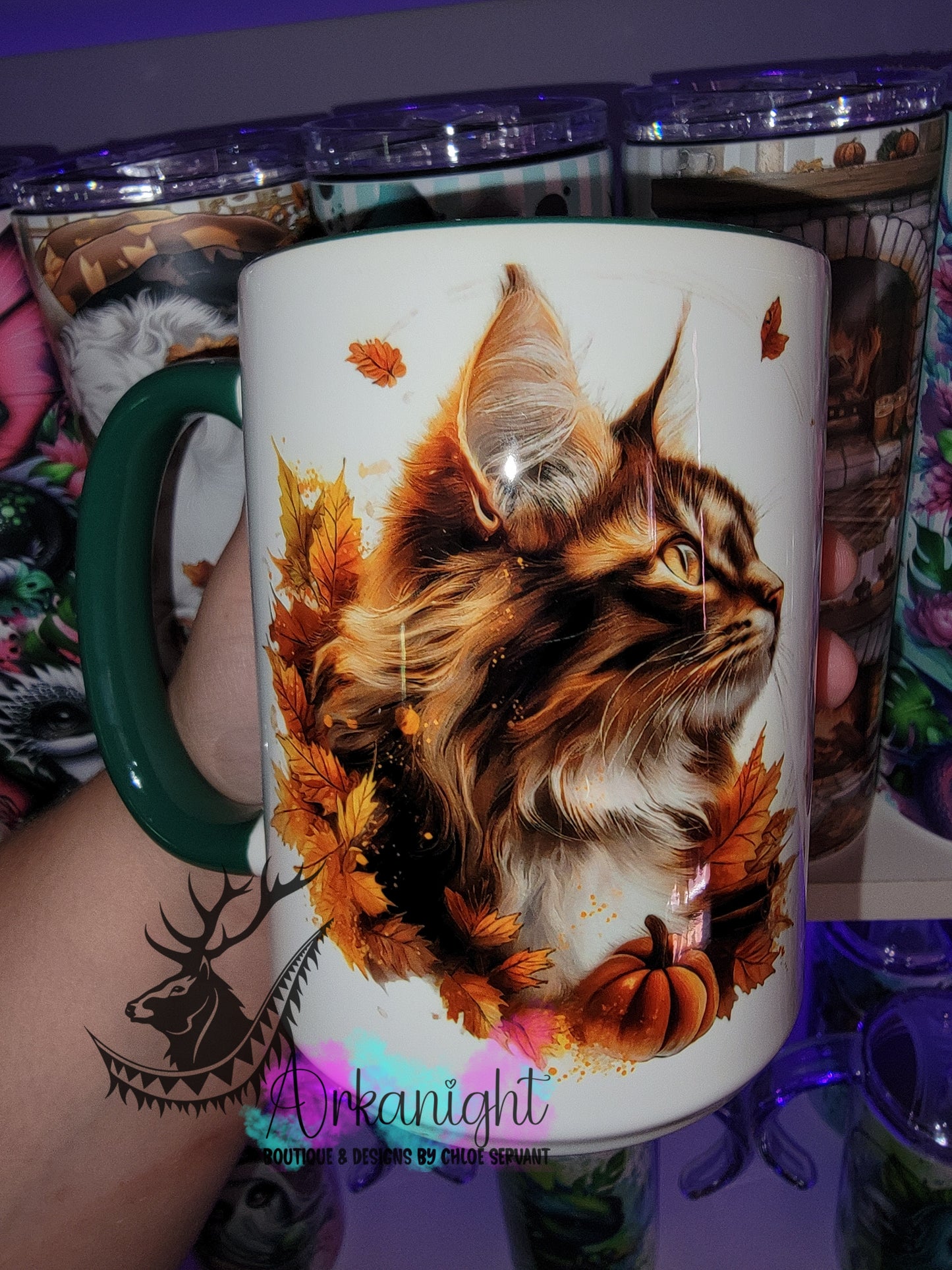 Tasse en céramique sur commande - Collection Automne - MaineCoon Tabby