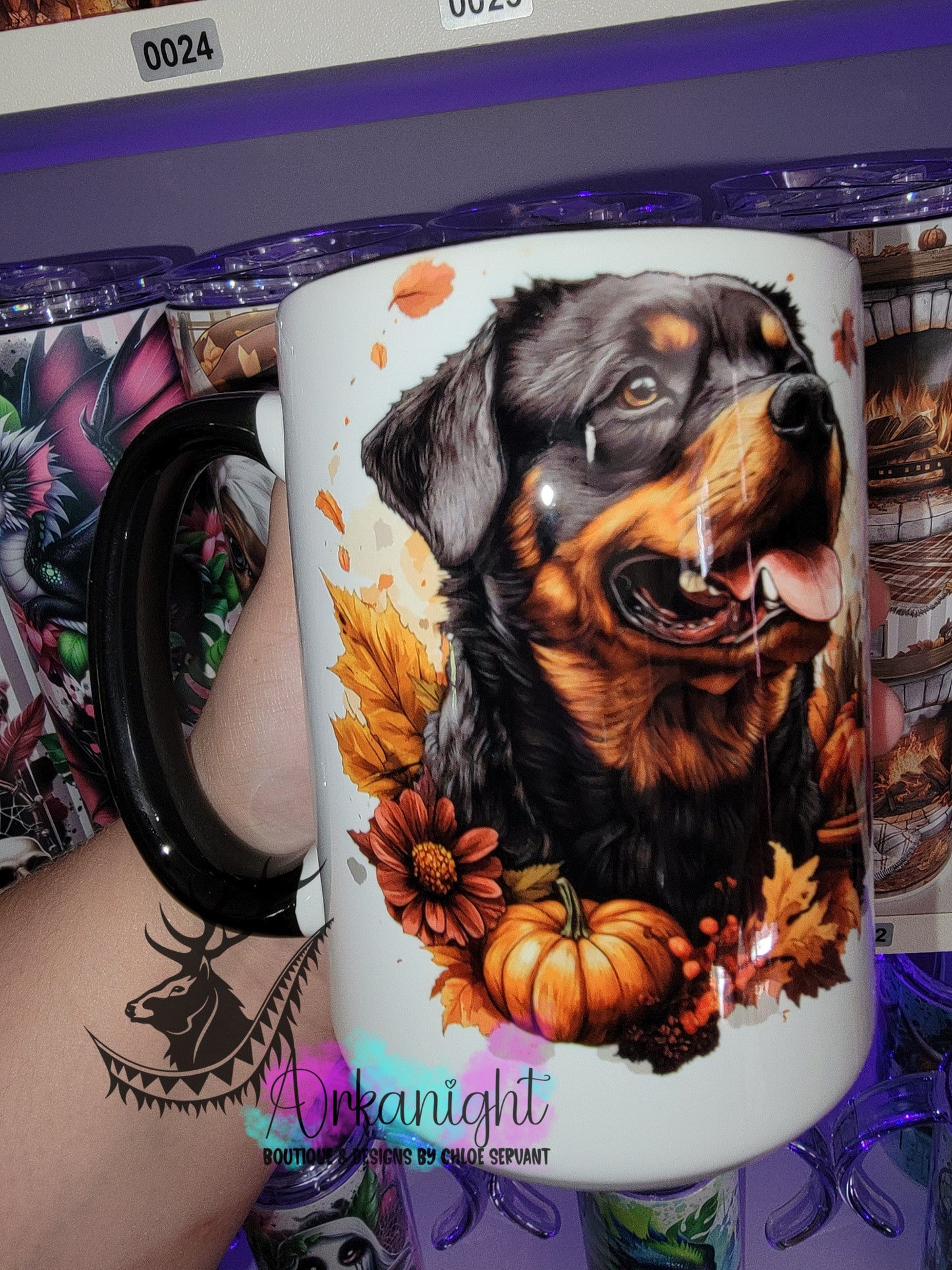 Tasse en céramique sur commande - Collection Automne - Rottweiler