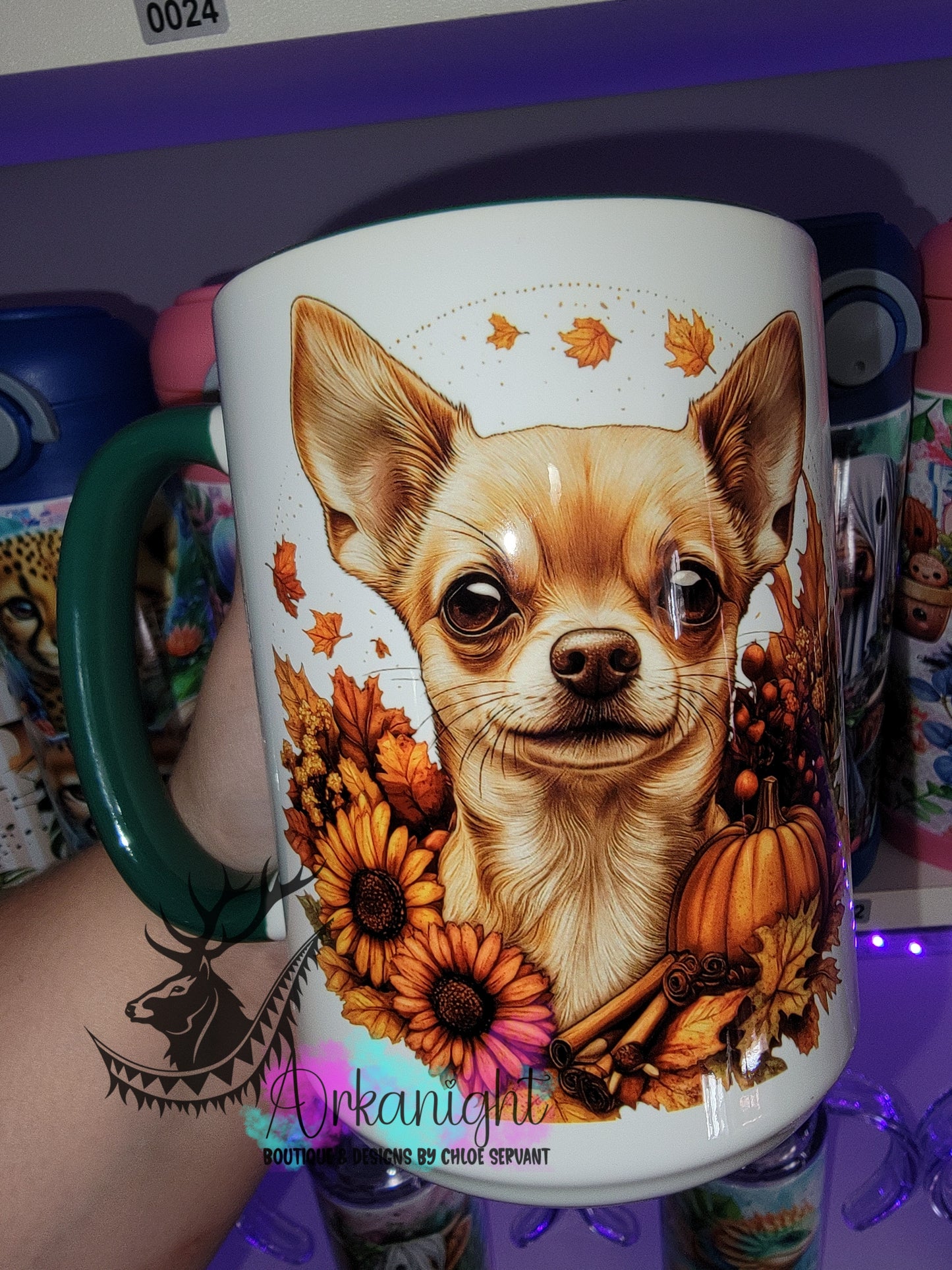 Tasse en céramique sur commande - Collection Automne - Chihuahua Blond