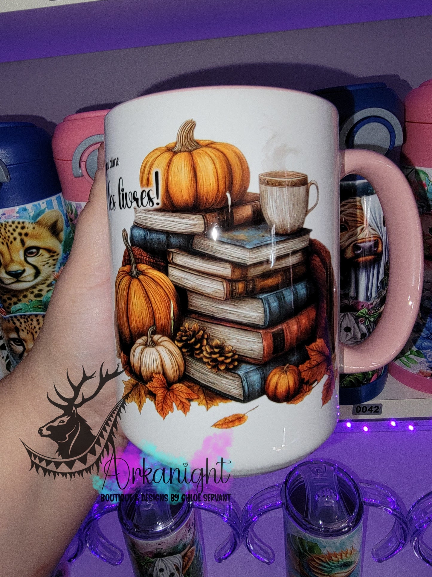 Tasse en céramique sur commande - Juste une fille qui aime l'automne & les livres