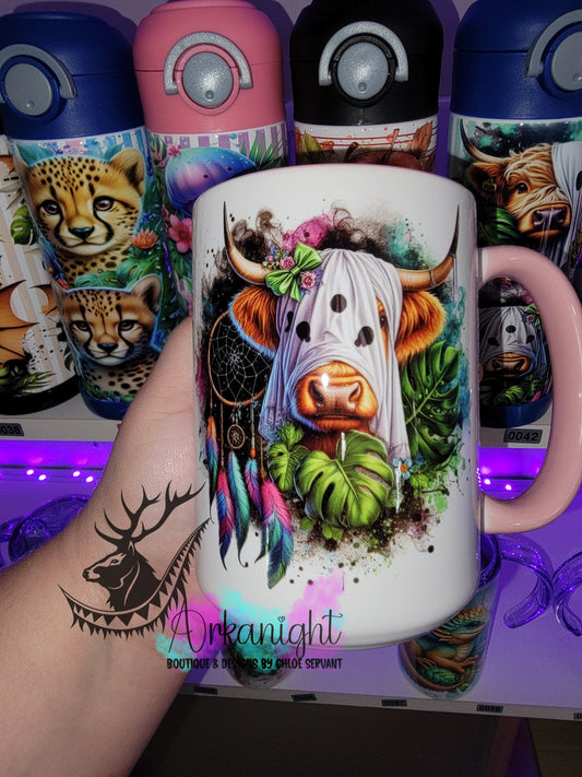 Tasse en céramique sur commande - Vache Fantôme