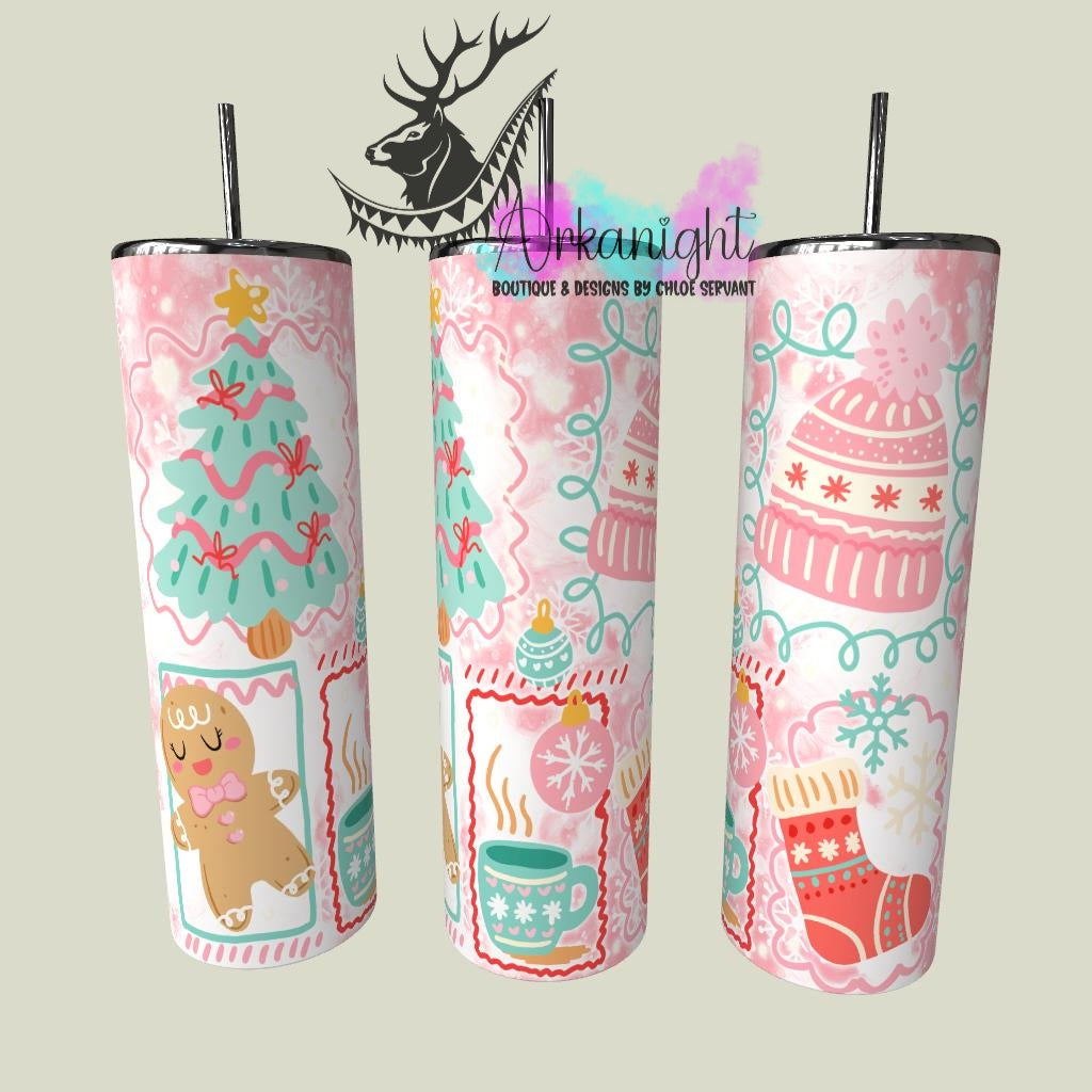 Gourde sur commande - Collection Hiver & Noël 2025  - Noël Rose