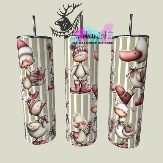 Gourde sur commande - Collection Hiver & Noël 2025 Vintage - Oies Festives - 01