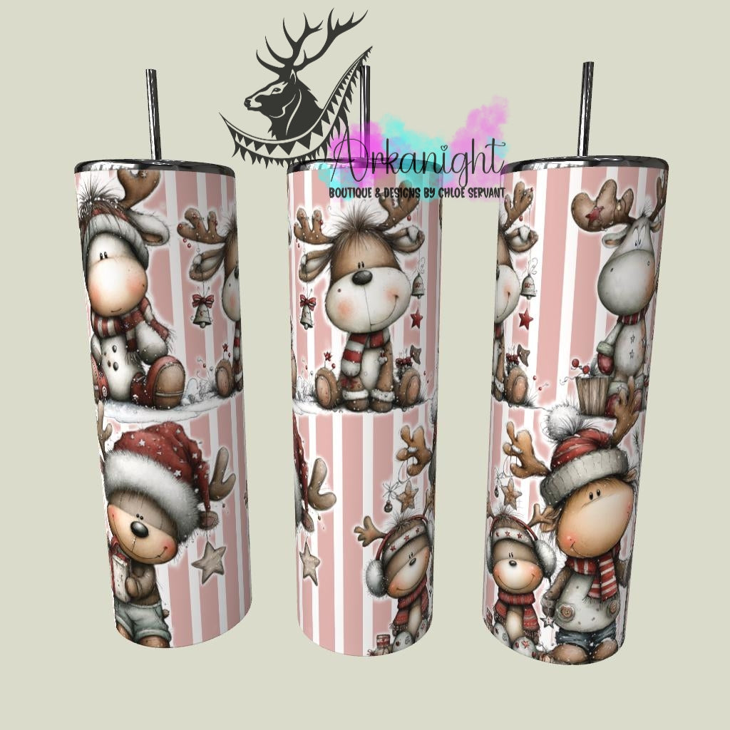 Gourde sur commande - Collection Hiver & Noël 2025 Vintage - Orignaux Festifs - 01