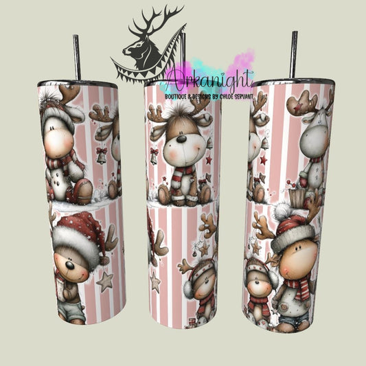 Gourde sur commande - Collection Hiver & Noël 2025 Vintage - Orignaux Festifs - 01