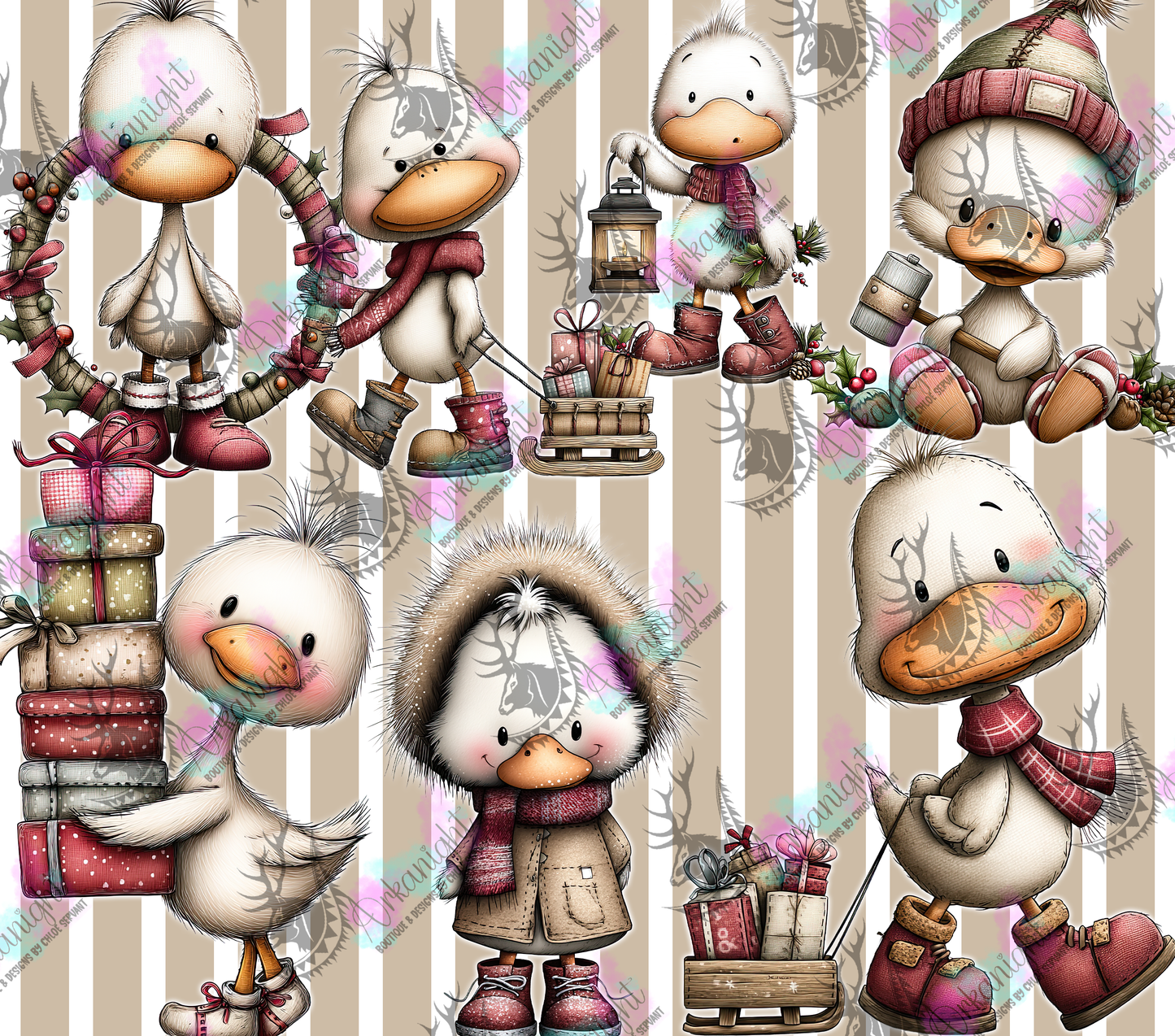 Numérique - Collection Hiver & Noël 2025 Vintage - Oies Festifs- 02