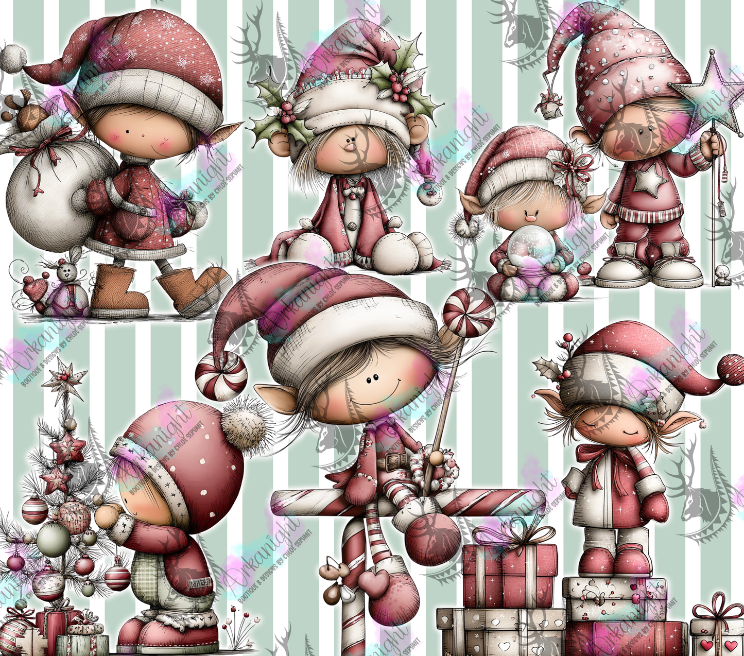 Numérique - Collection Hiver & Noël 2025 Vintage - Elfes Festives