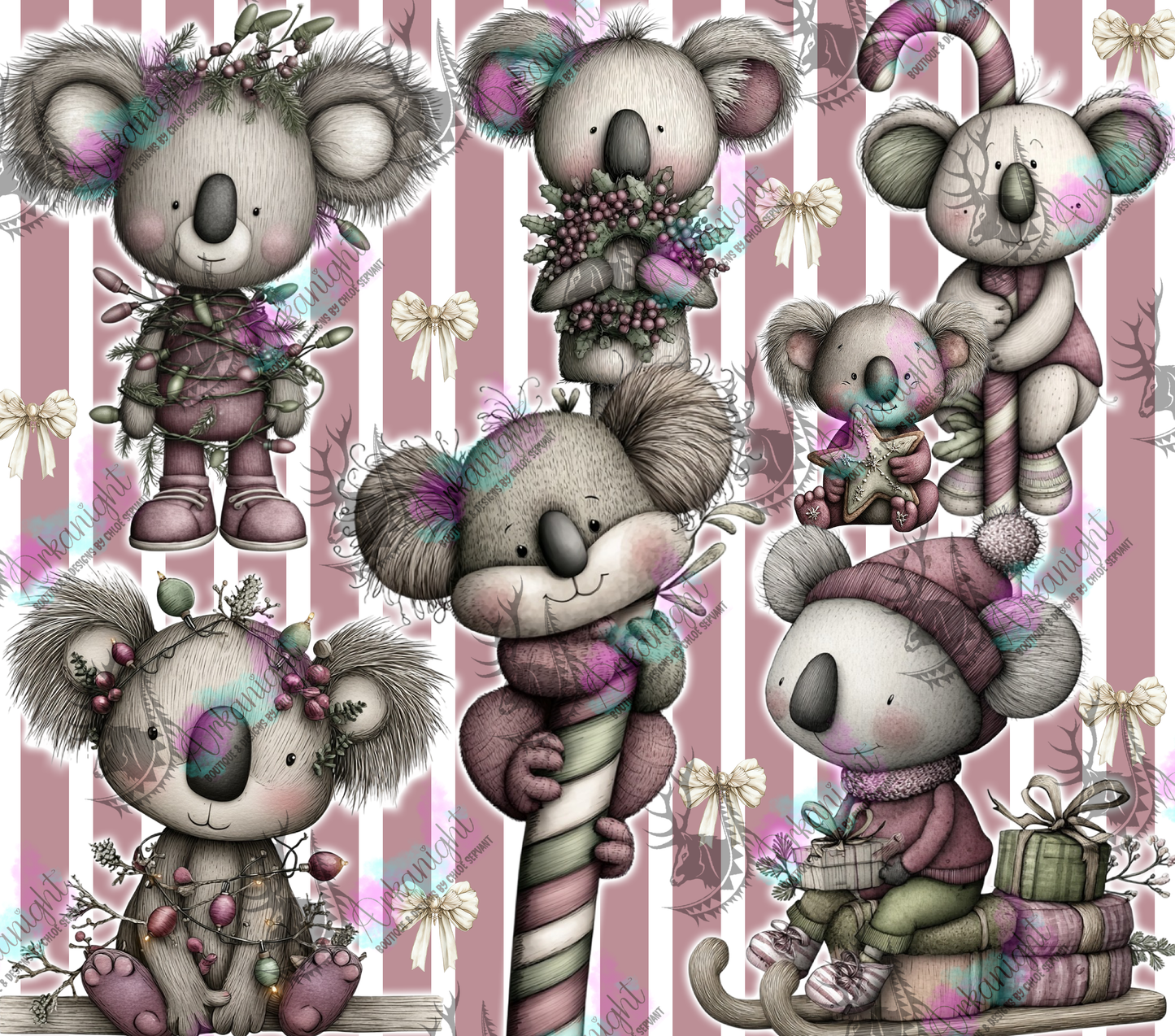 Numérique - Collection Hiver & Noël 2025 Vintage - Koalas Festifs