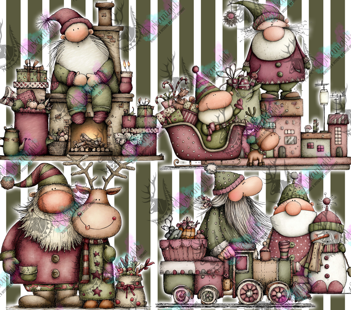 Numérique - Collection Hiver & Noël 2025 Vintage - Papas Noël Festifs -02