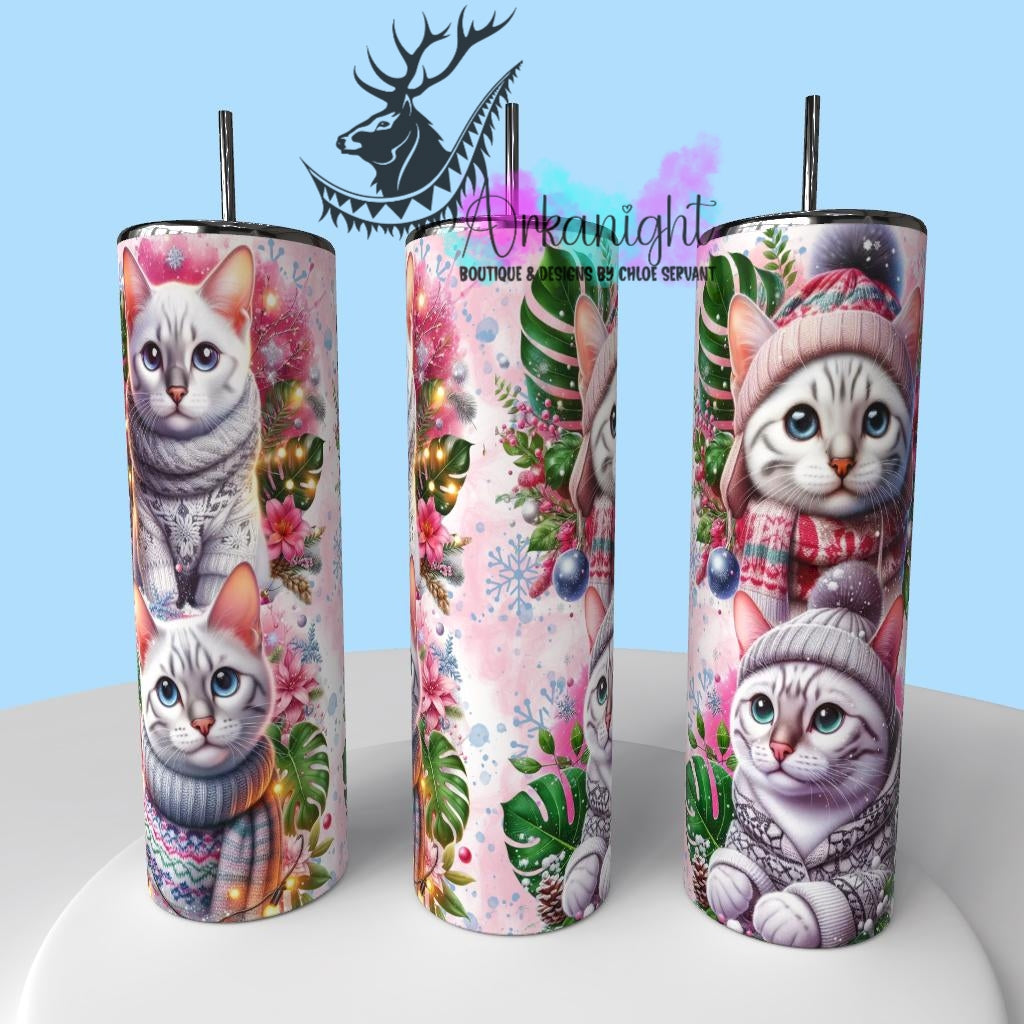Gourde sur commande - Collection Hiver , Monstera & Chats  - Bengal Snow