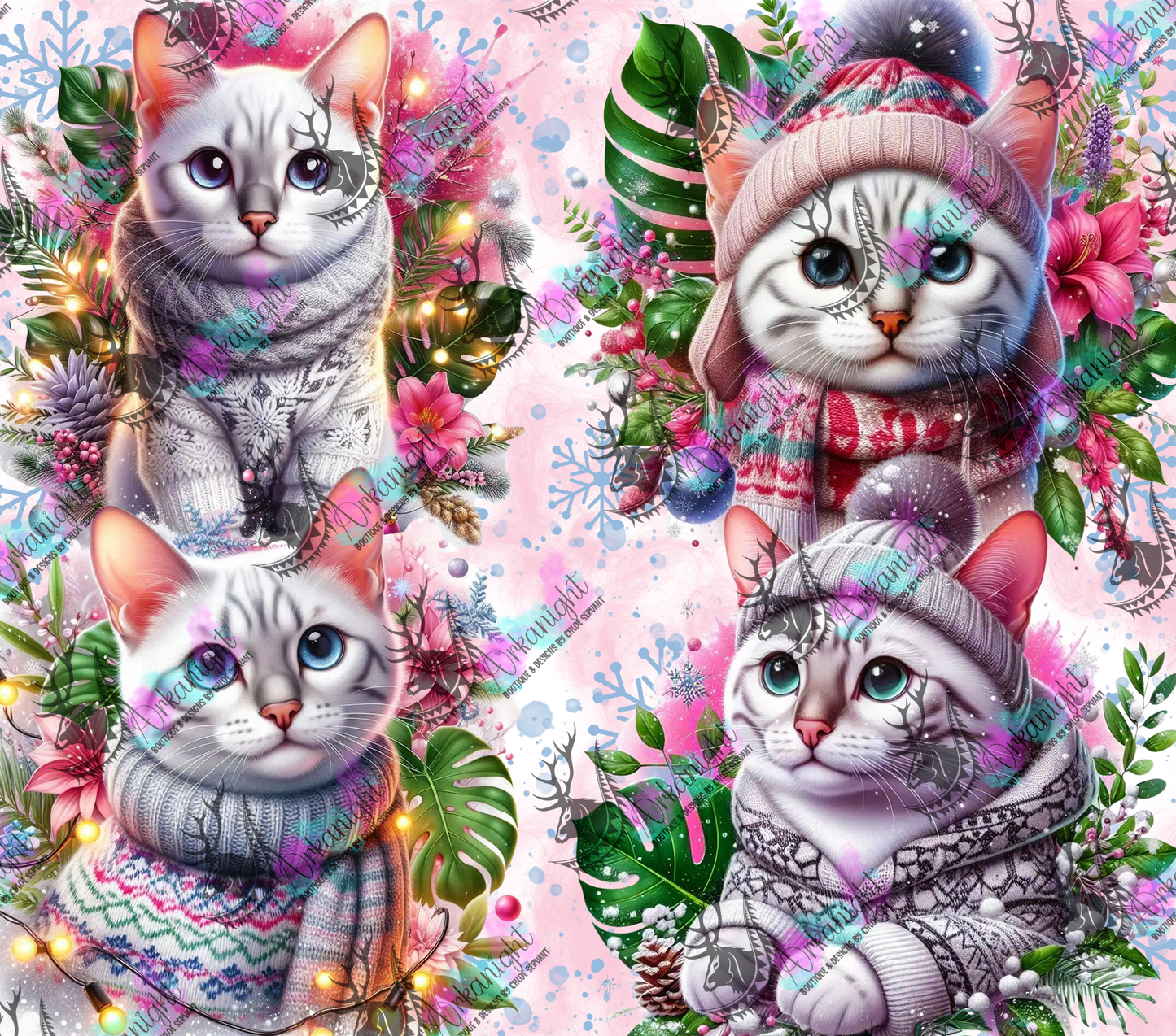 Numérique - Collection Hiver, Monstera & Chats - Bengal Snow