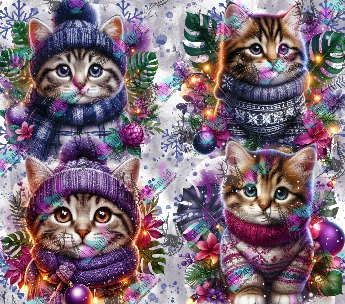 Numérique - Collection Hiver, Monstera & Chats - Chaton Tabby