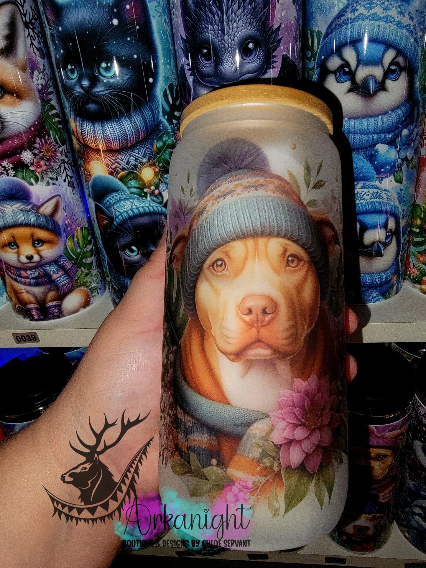 Verre en vitre givré 16oz & Couvercle en Bambou - Collection Hiver 2025 - Pittbull