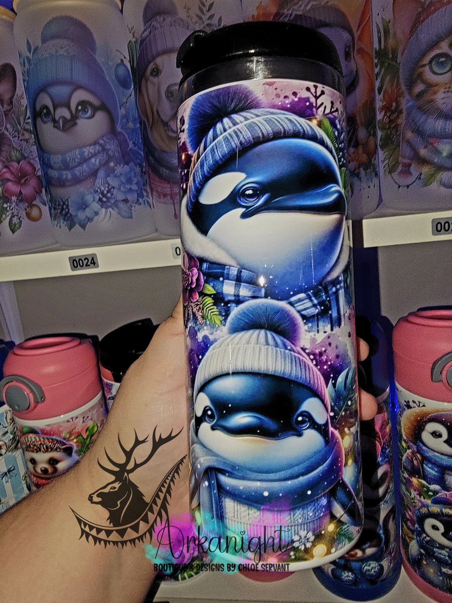 Gourde sur commande - Couvercle à café - 14 oz - Collection Hiver & Noël 2025 - Orca