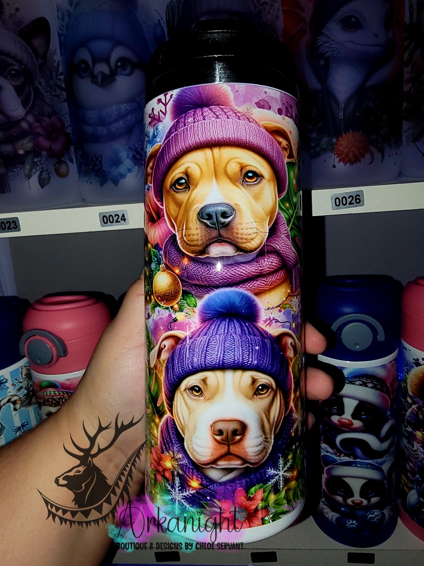 Gourde sur commande - Couvercle à café - 14 oz - Collection Hiver & Noël 2025 - Pittbull