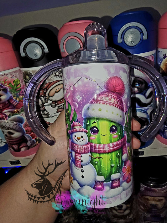 Gourde - Biberon Évolutif sur commande - Cornichons Festifs & Bonhomme de neige