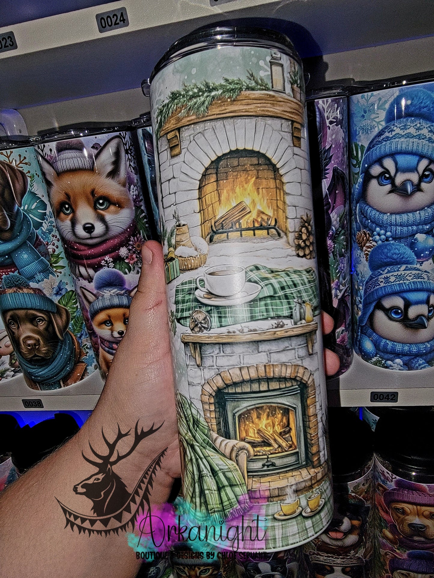 Numérique - Collection Hiver & Noël  2025 - Cheminée de Noël- Verte