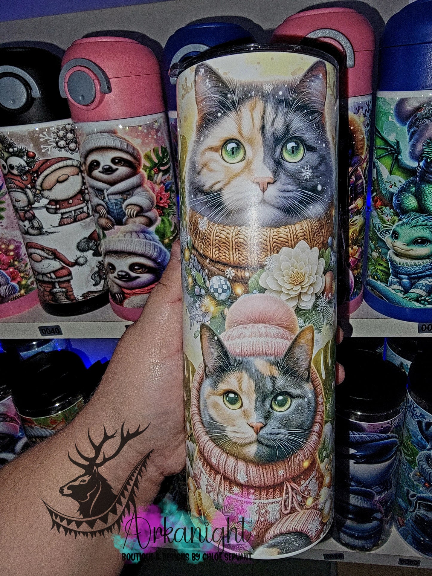 Numérique - Collection Hiver, Monstera & Chats - Chat Écaille de tortue