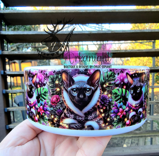 Gamelle en céramique sur commande - Collection Hiver & Noël 2025 - Sphynx Noir