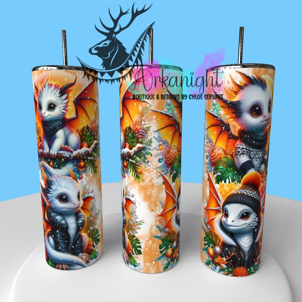 Gourde sur commande - Collection Hiver & Monstera & Dragon 2025 - Blanc,Noir & Orange