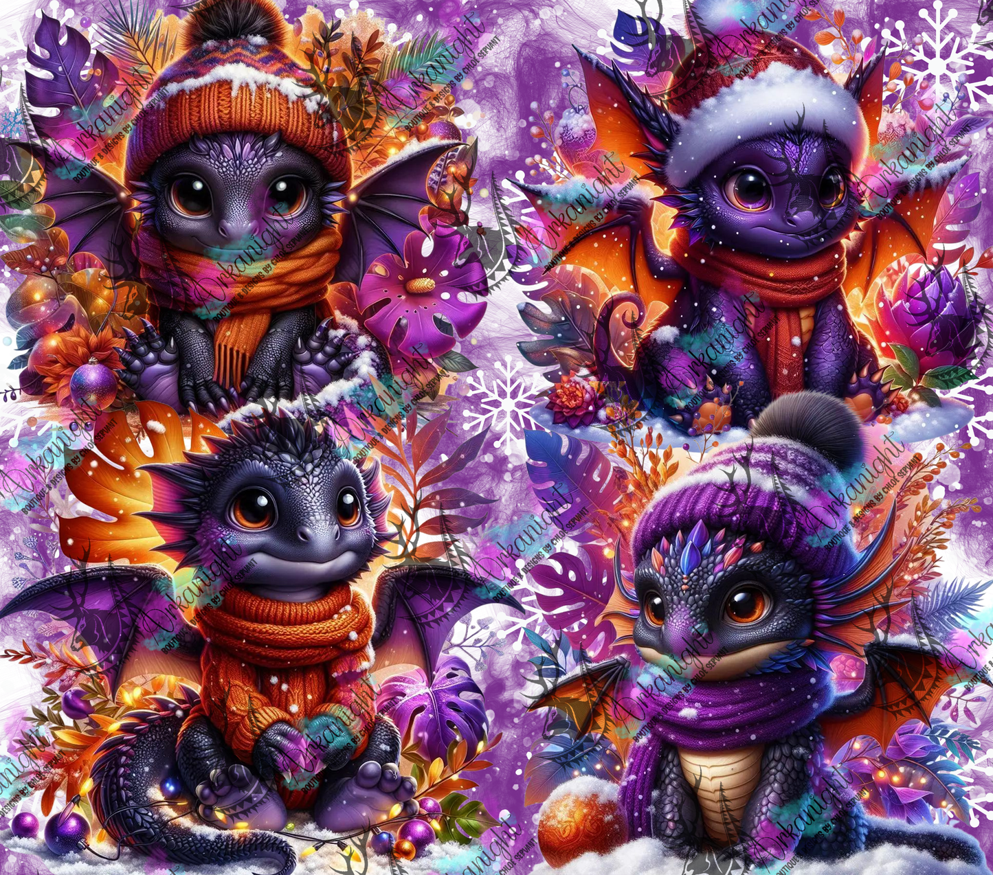 Numérique - Collection Hiver, Monstera & Dragon 2025 - Mauve & Orange