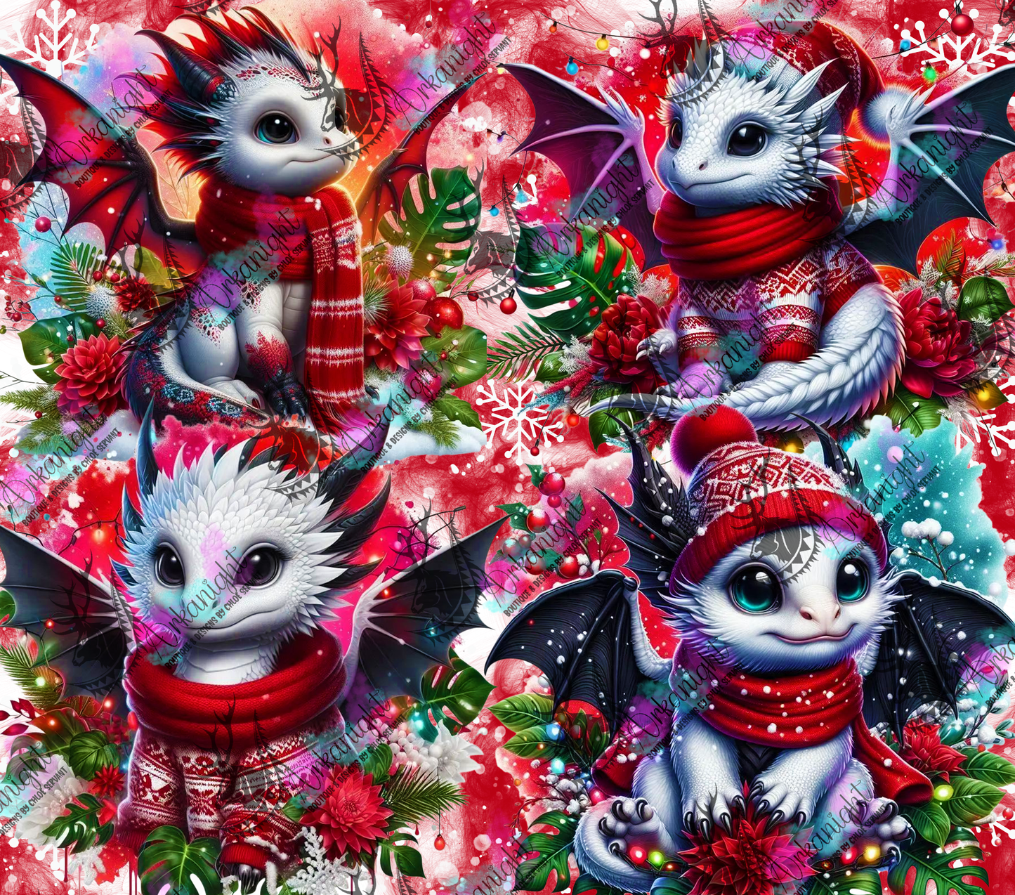 Numérique - Collection Hiver, Monstera & Dragon 2025 - Blanc, Noir & Rouge