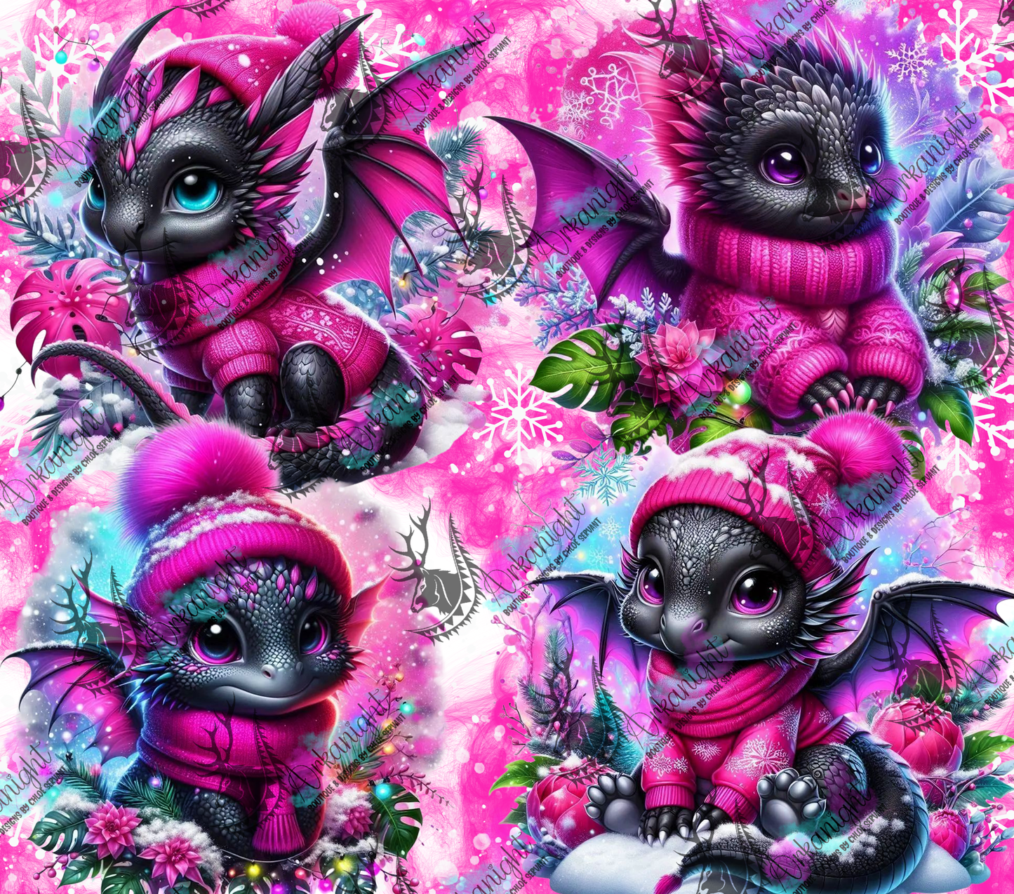 Numérique - Collection Hiver, Monstera & Dragon 2025 - Noir & Rose Néon