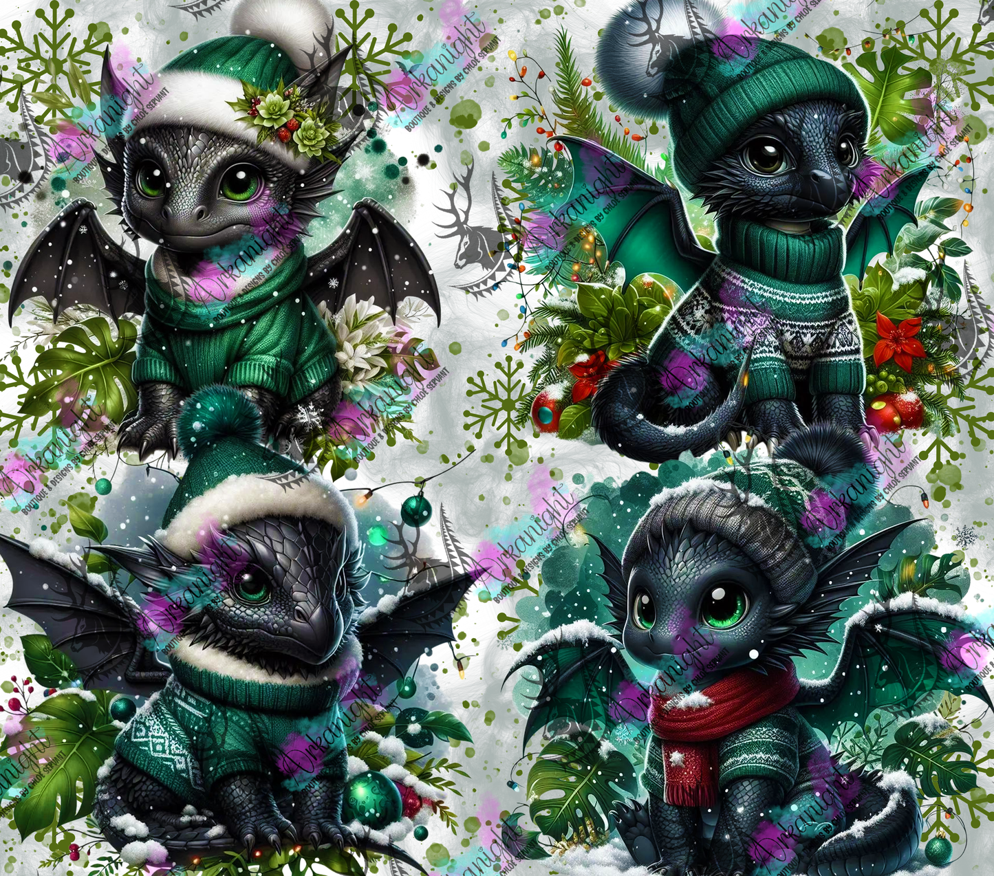 Numérique - Collection Hiver, Monstera & Dragon 2025 - Noir & Vert Foncé