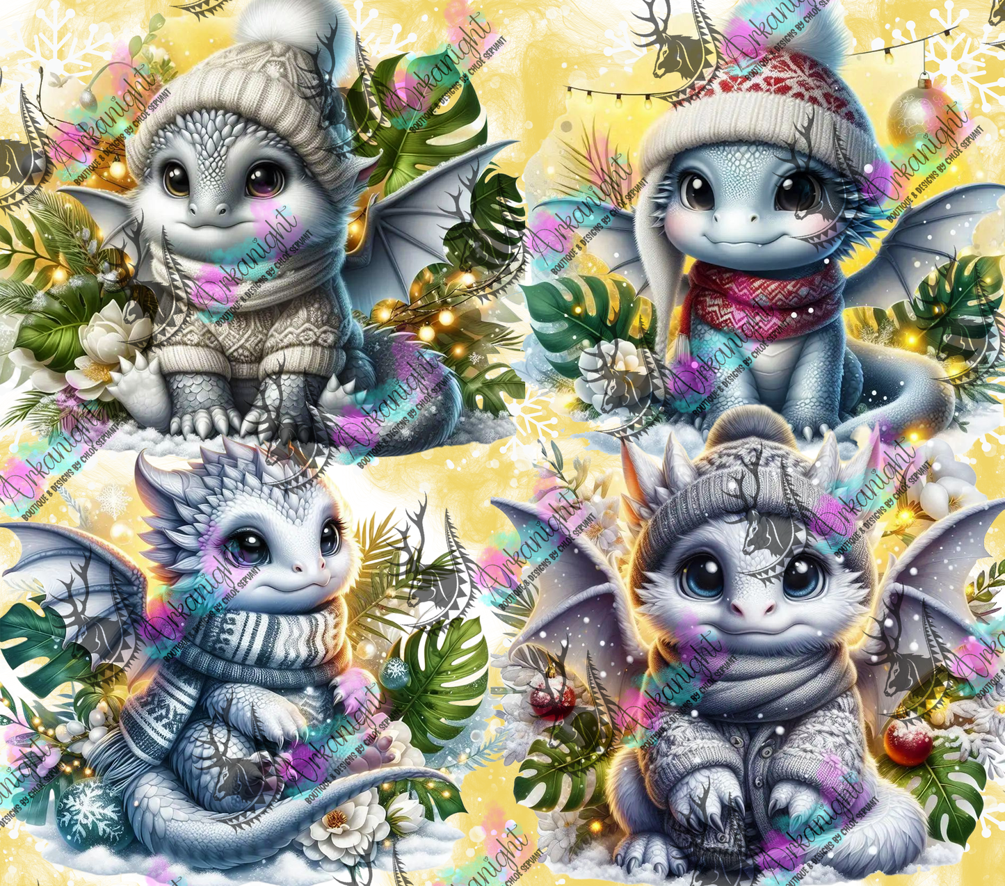 Numérique - Collection Hiver, Monstera & Dragon 2025 - Gris & Jaune Beurre