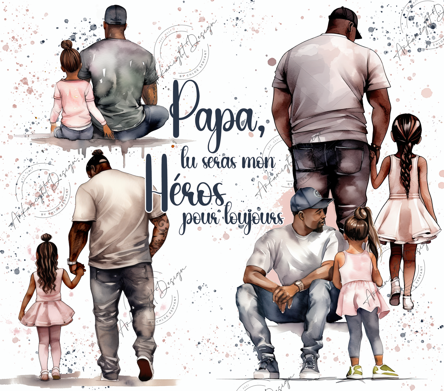 Papa - mom héros (version peau blanche)