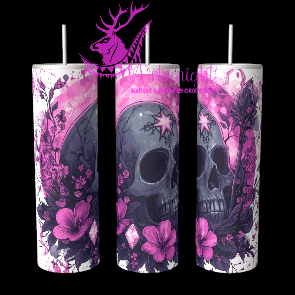 Gourde sur commande - Autumn 2024 - Pink Circle Skull