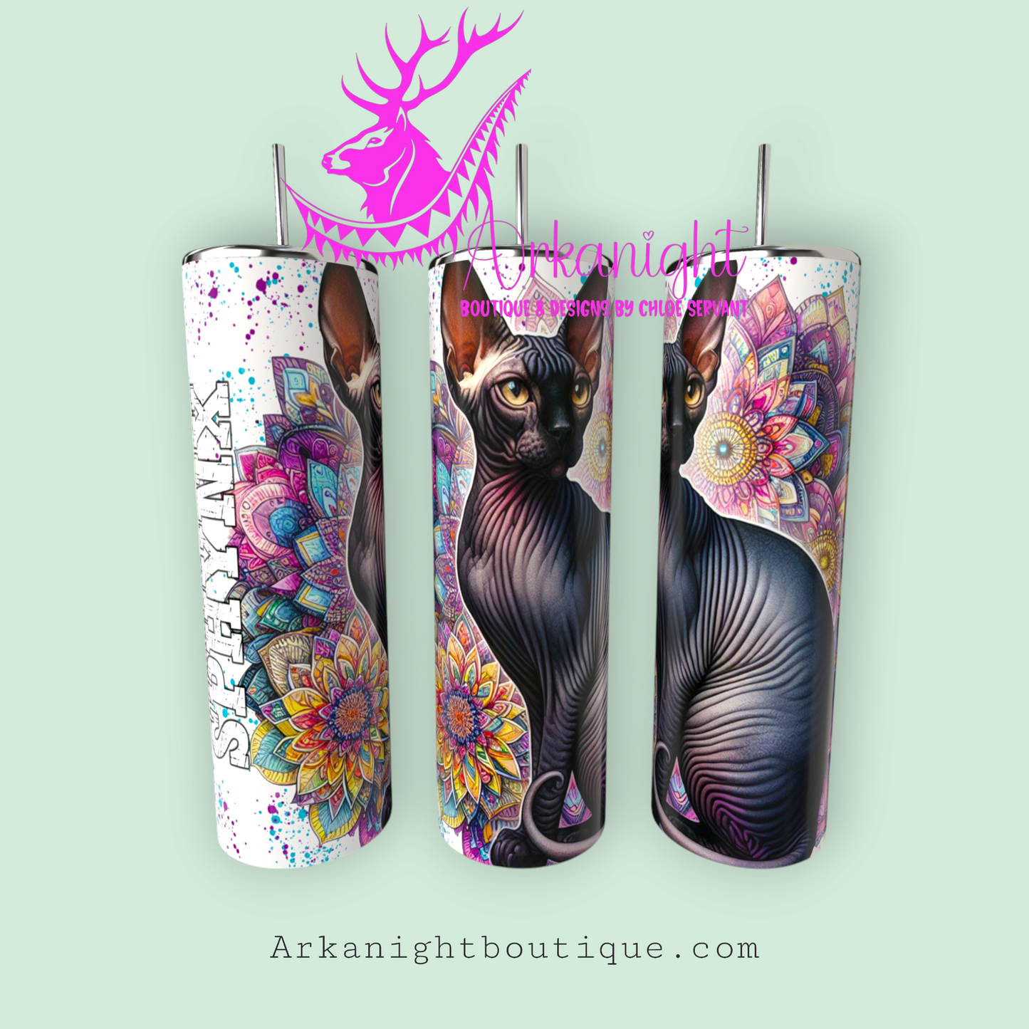 Numérique - Maman de Sphynx- Mandalas - Noir - 02