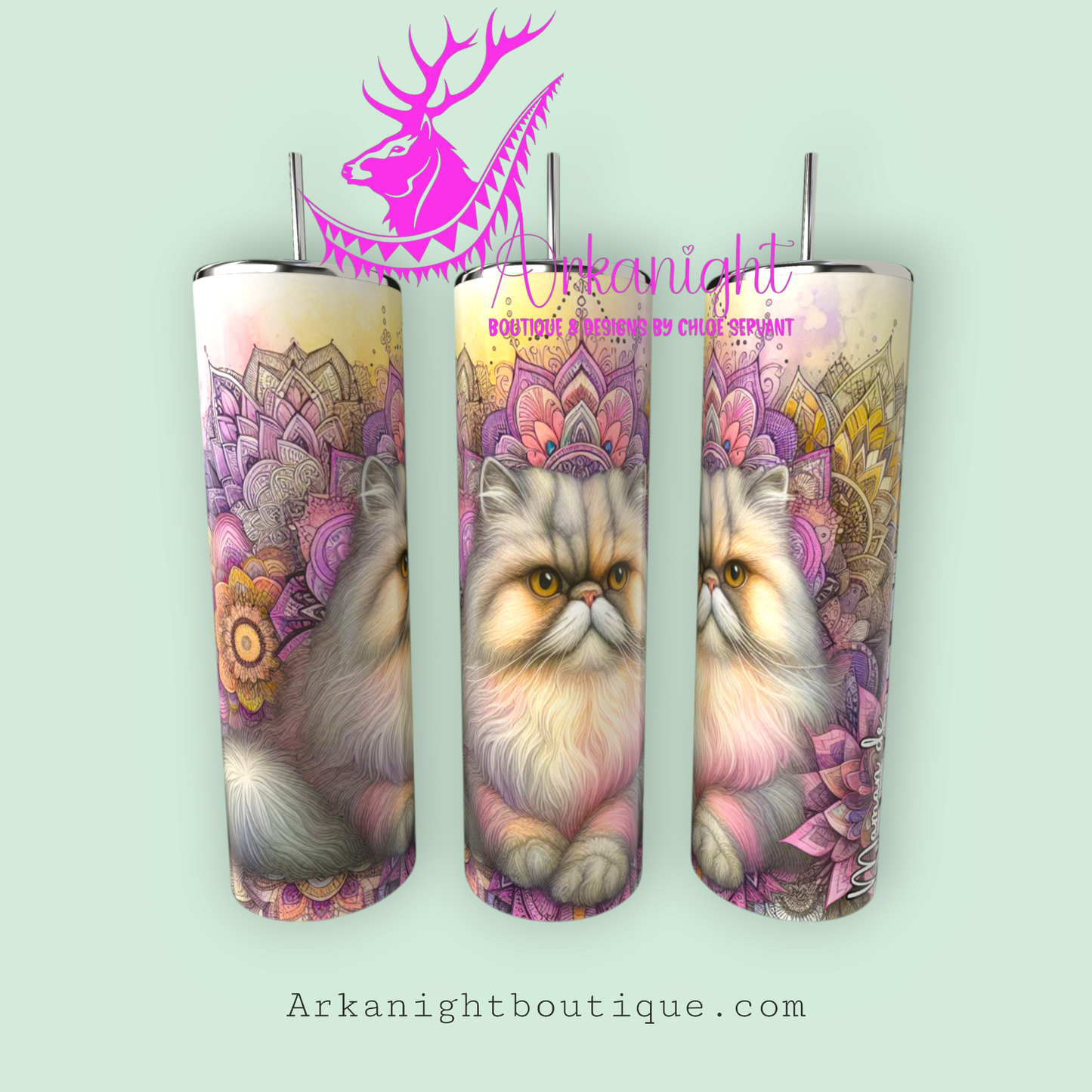 Numérique - Maman de Persan - Mandalas - Gris