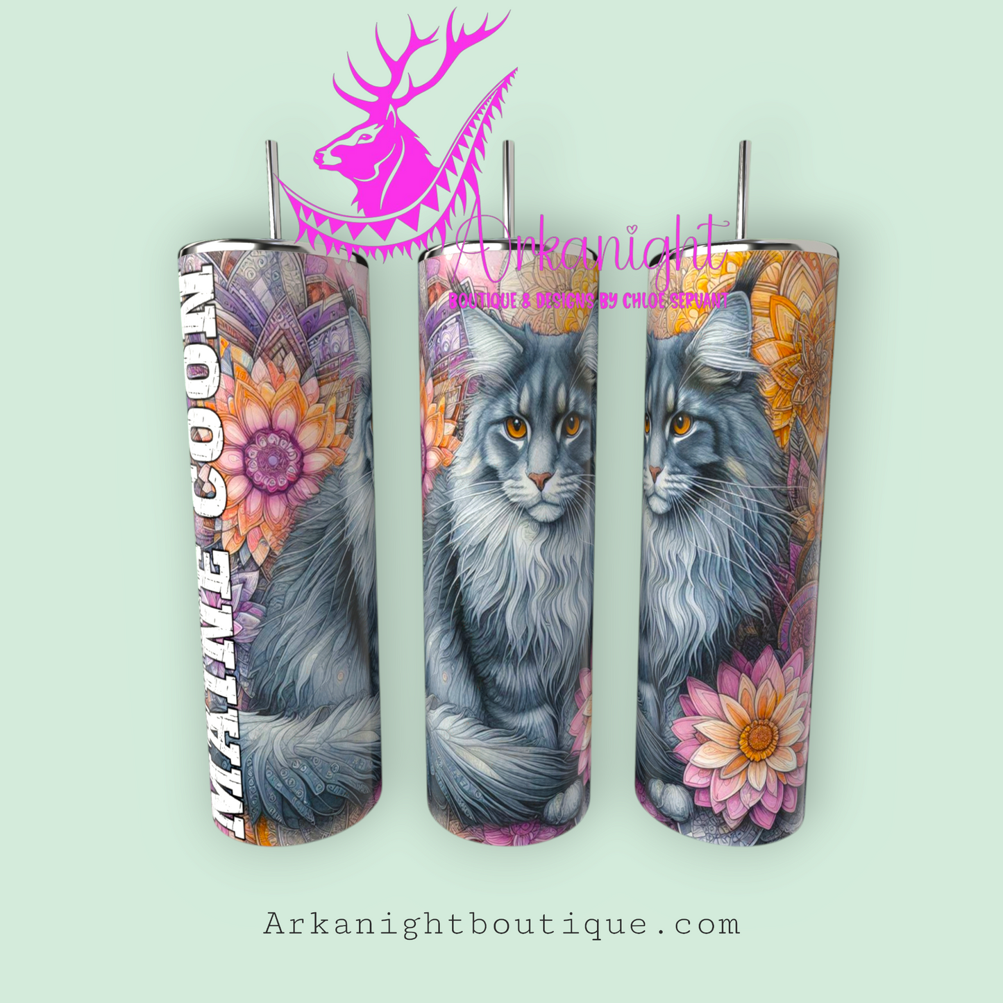 Numérique - Maman de Maine Coon- Mandalas - Gris - 03