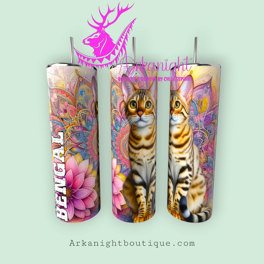 Gourde sur commande - Maman de Bengal - Mandalas -  02